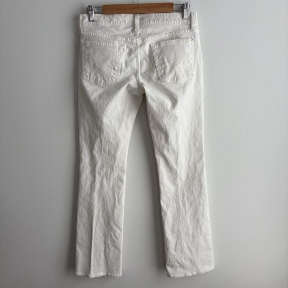 7 for All Mankind Jeans Women's 28 Bootcut White Denim Flare Low Rise 28x33 - Picture 7 of 9
